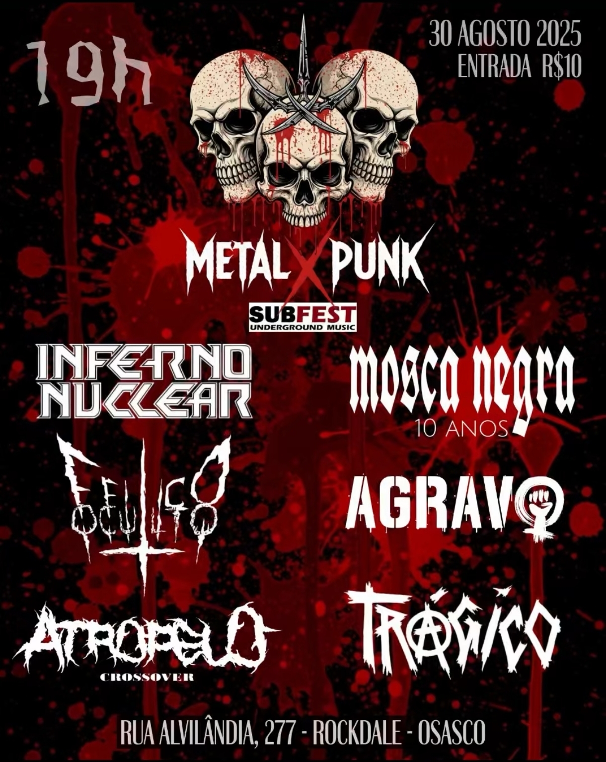 Cartaz de show em Osasco, 30 de agosto de 2025 às 19:00