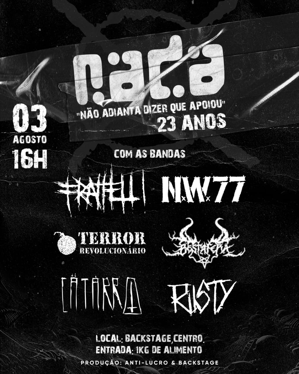 Cartaz de show em Natal, 3 de agosto de 2025 às 16:00