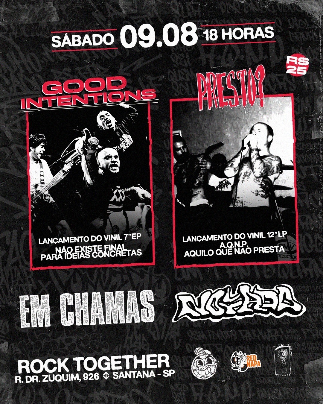 Cartaz de show em São Paulo, 9 de agosto de 2025 às 18:00
