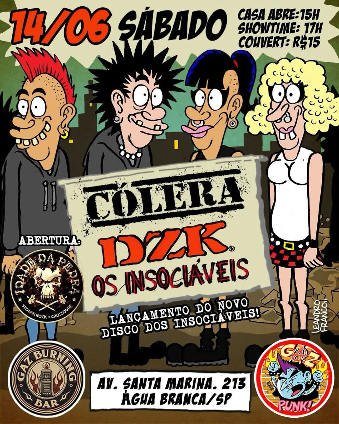Cartaz de show em São Paulo, 14 de junho de 2025 às 15:00