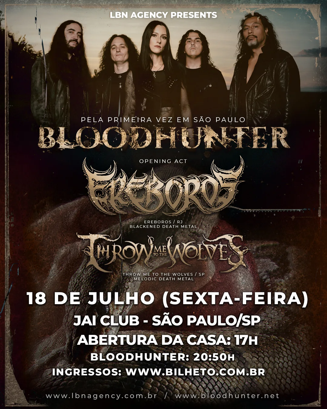 Cartaz de show em São Paulo, 18 de julho de 2025 às 17:00