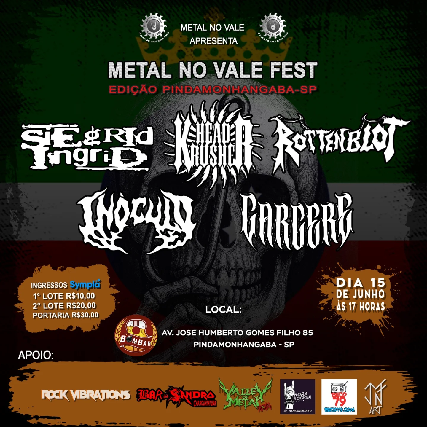 Cartaz de show em Pindamonhangaba, 15 de junho de 2025 às 17:00