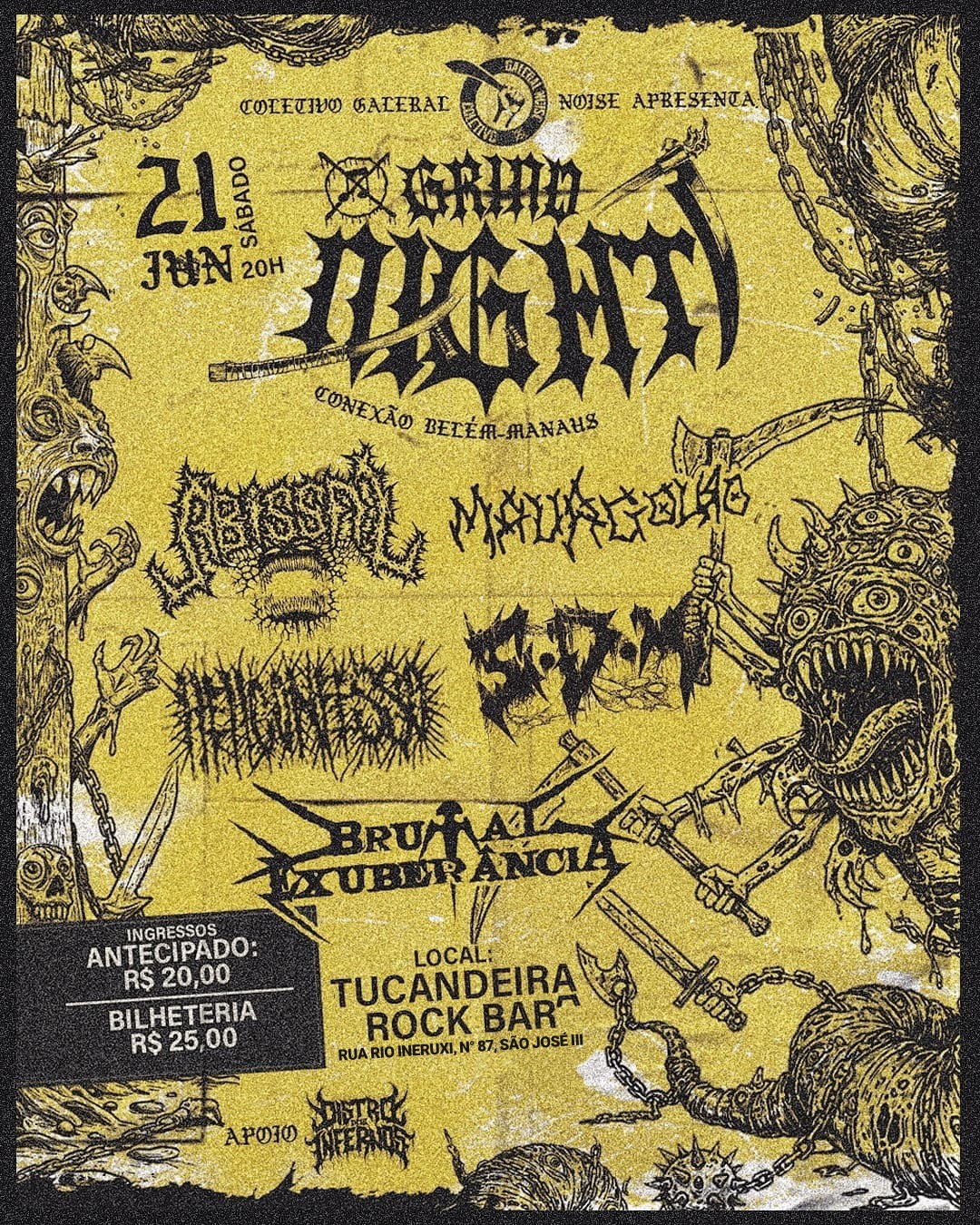 Cartaz de show em Manaus, 21 de junho de 2025 às 20:00