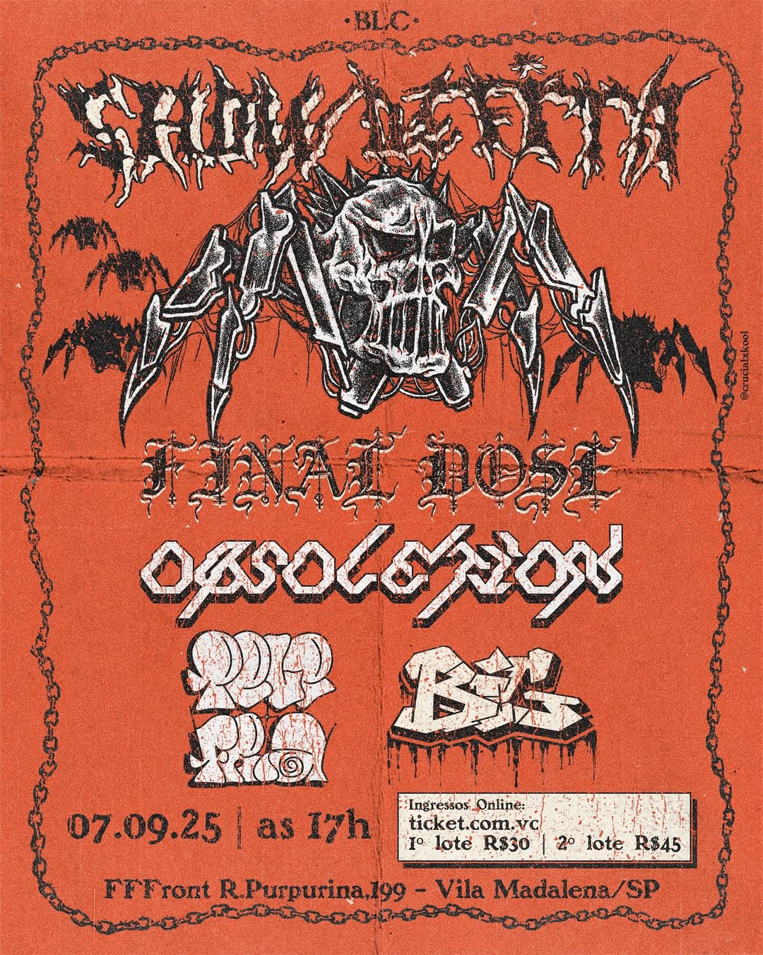 Cartaz de show em São Paulo, 7 de setembro de 2025 às 17:00