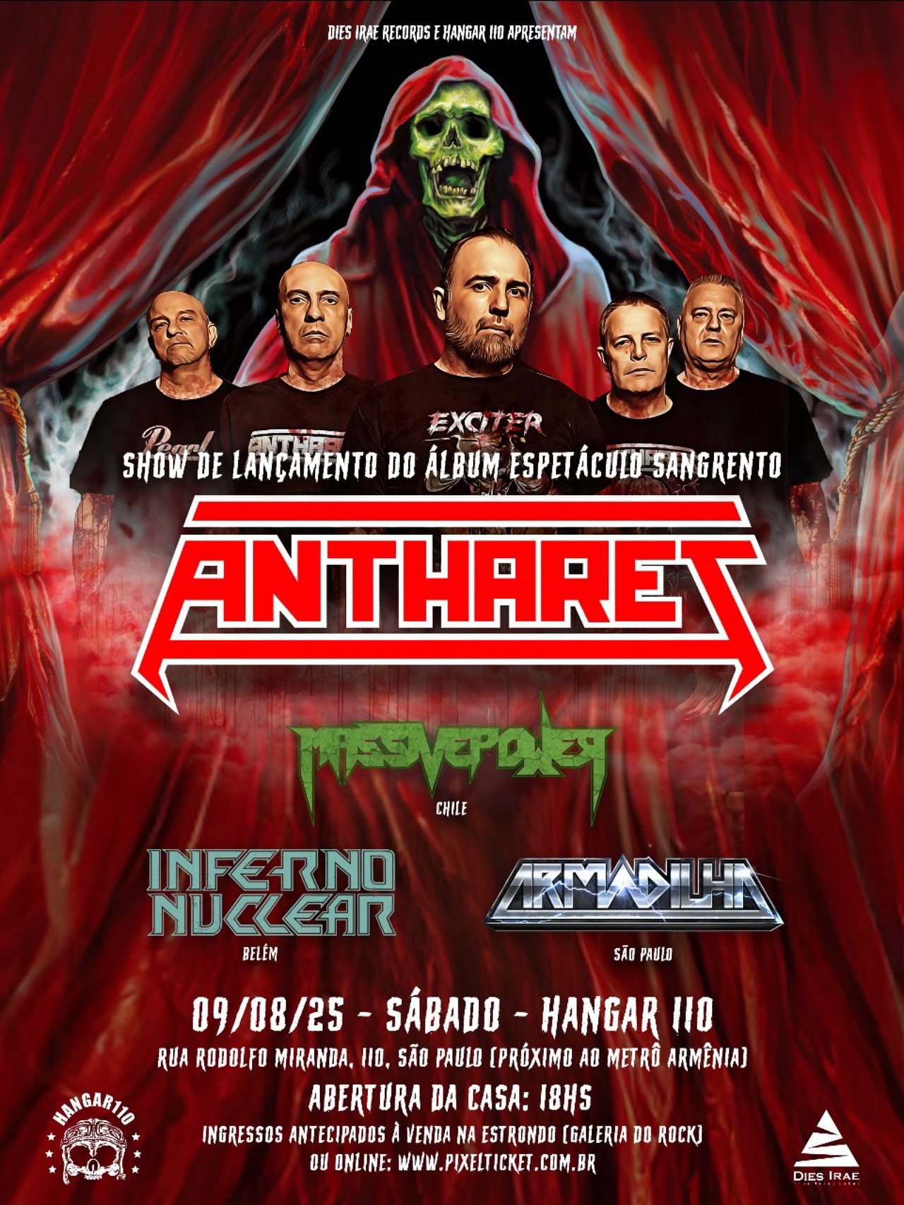 Cartaz de show em São Paulo, 9 de agosto de 2025 às 18:00
