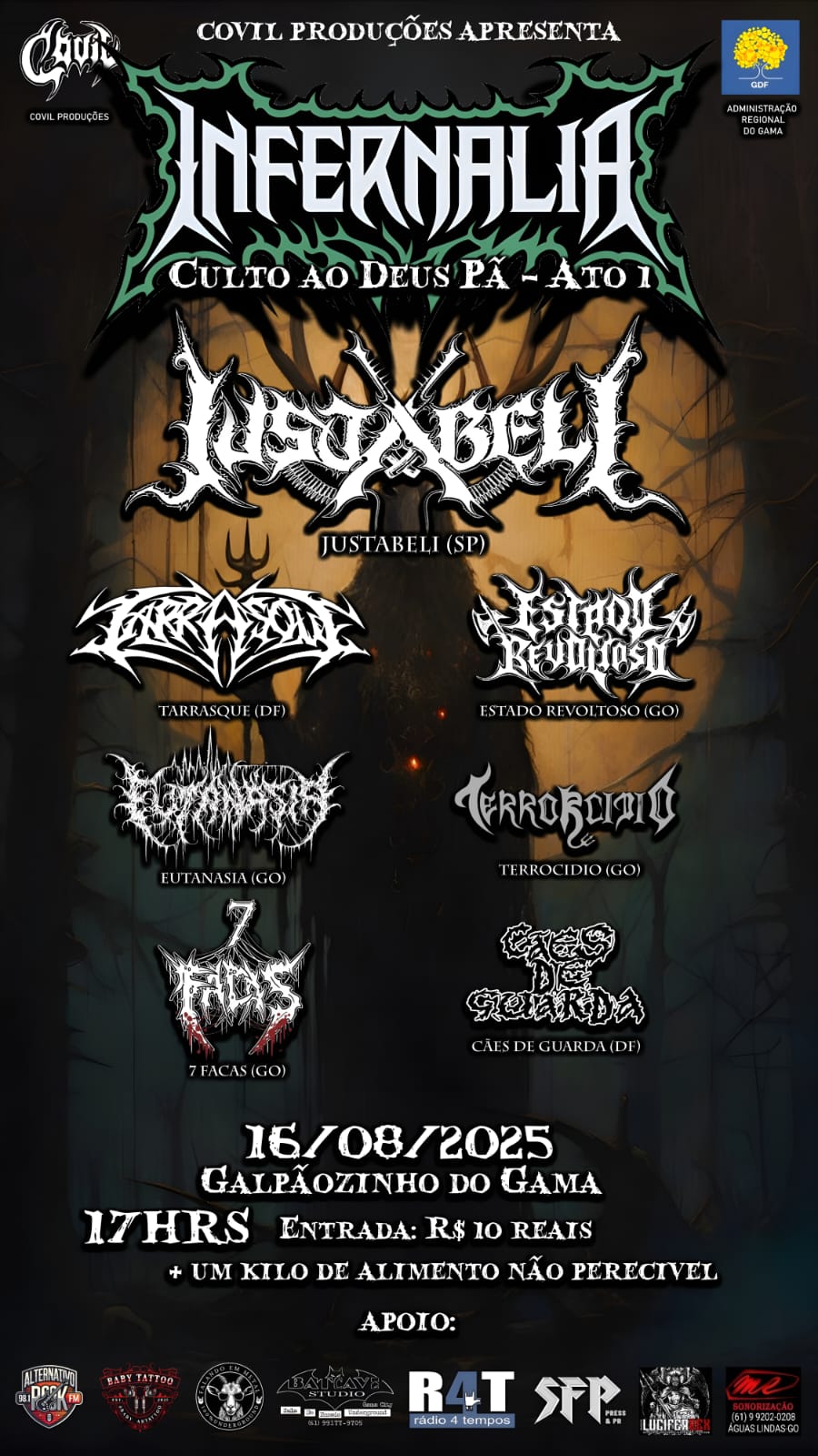 Cartaz de show em Gama, 16 de agosto de 2025 às 17:00