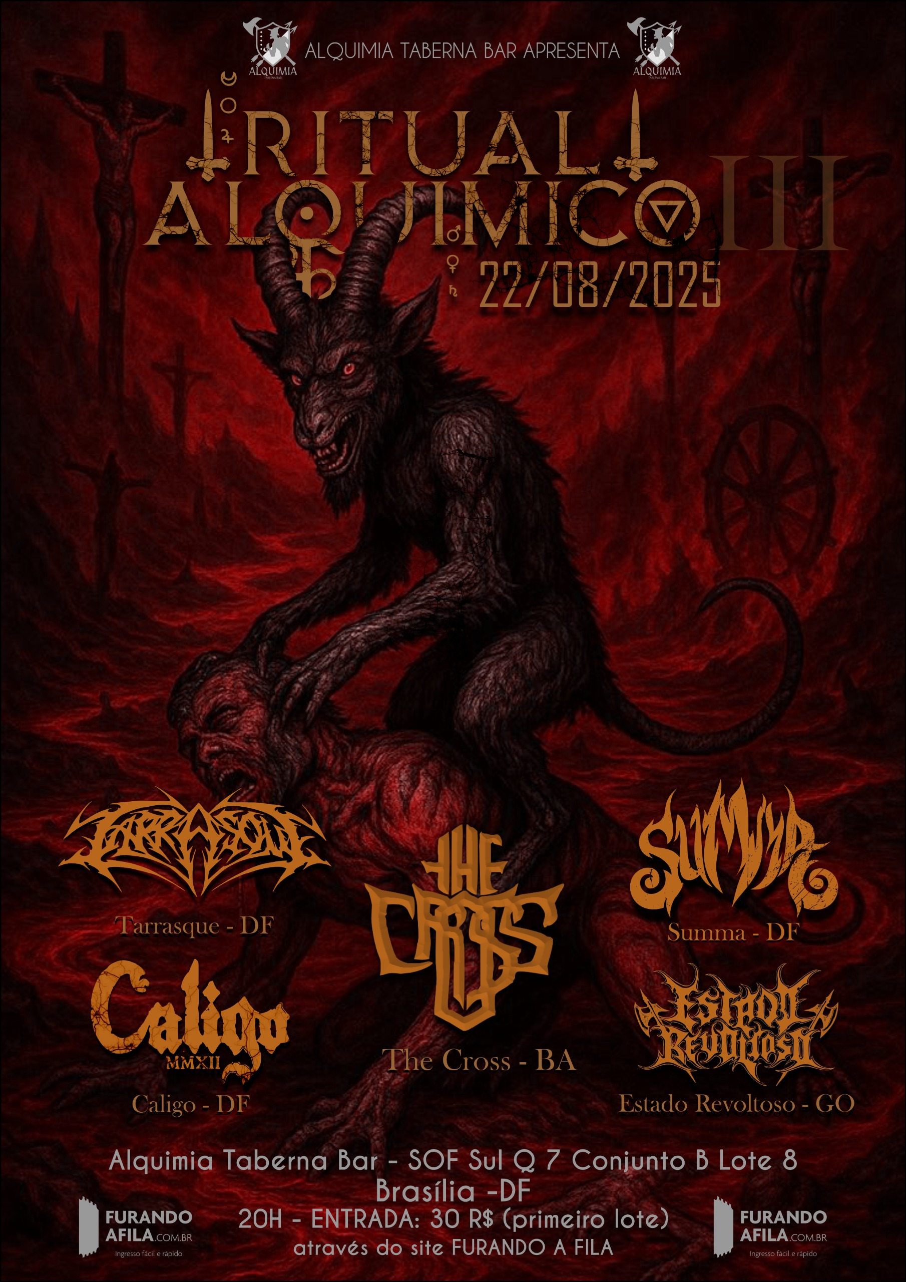 Cartaz de show em Brasília, 22 de agosto de 2025 às 20:00