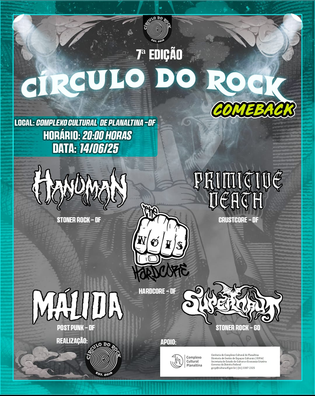 Cartaz de show em Planaltina, 14 de junho de 2025 às 20:00