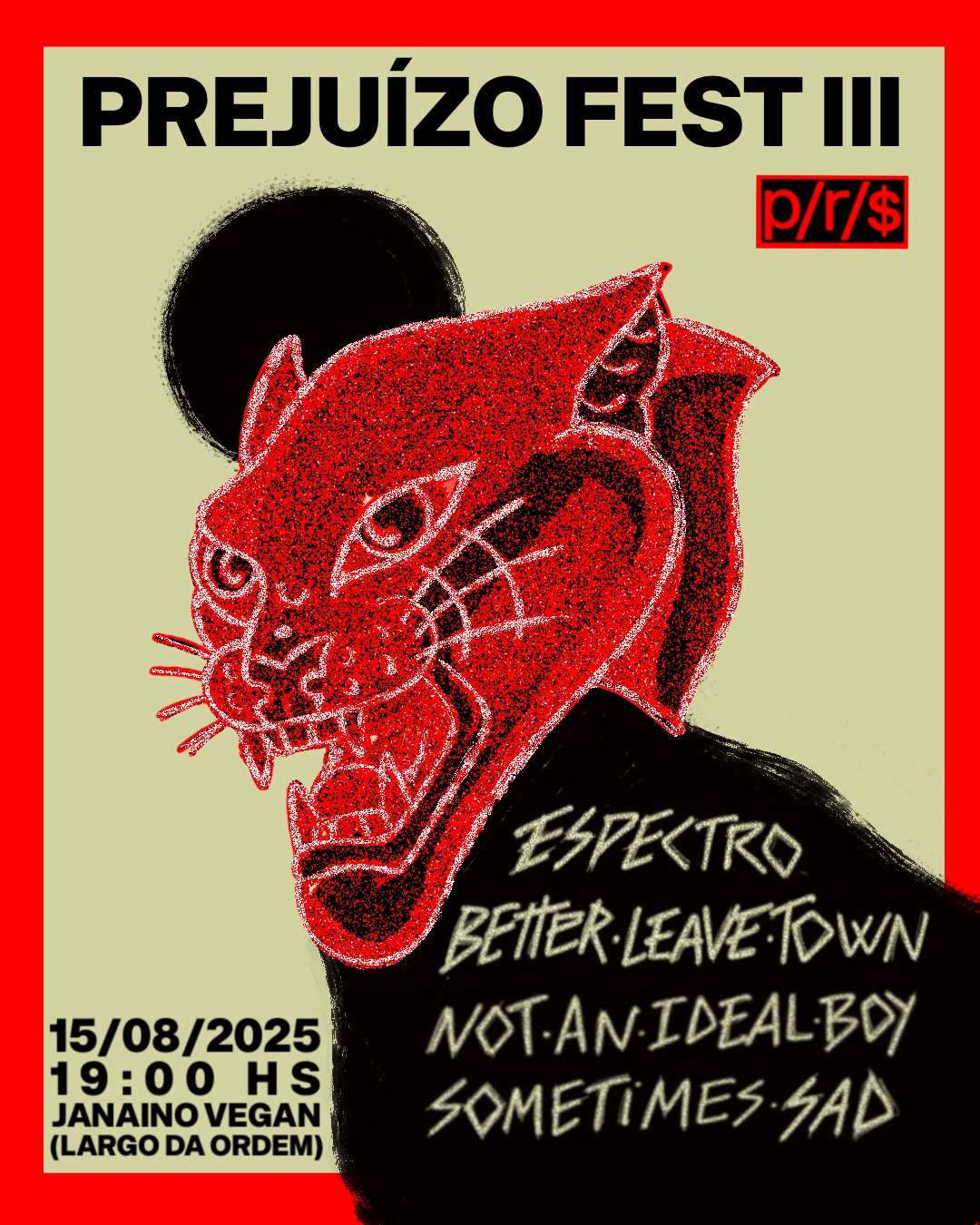 Cartaz de show em Curitiba, 15 de agosto de 2025 às 19:00